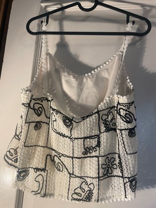 Top corto tirantes Maratise blanco y negro