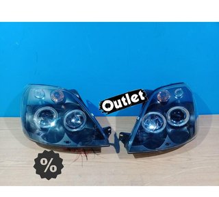 OL FAROS PARA FORD FIESTA 02-08 OJOS ANGEL FONDO NEGRO R1455