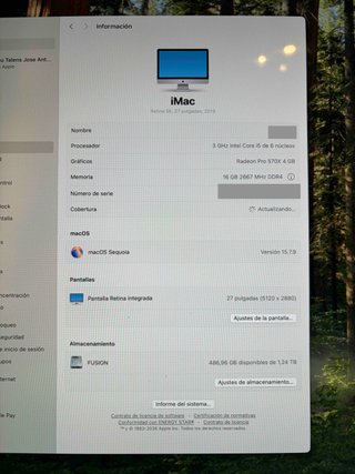 iMac 27 i5 3Ghz 6 Cores 16GB RAM 1TB SSD