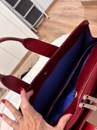 Bolso maletín piel Ruano granate Made in Spain