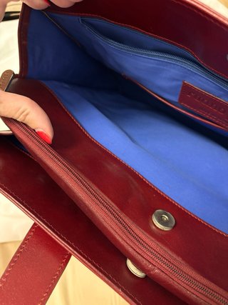 Bolso maletín piel Ruano granate Made in Spain