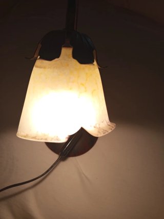 Lámpara Vintage Tulipán Cristal Metal