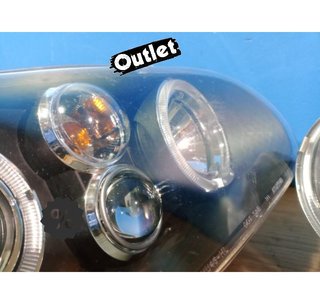 OL FAROS VOLKSWAGEN VW GOLF 4 OJOS ANGEL LED LOOK R32 FONDO