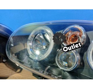 OL FAROS VOLKSWAGEN VW GOLF 4 OJOS ANGEL LED LOOK R32 FONDO