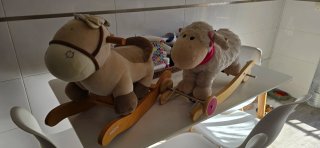 Balancín infantil oveja peluche
