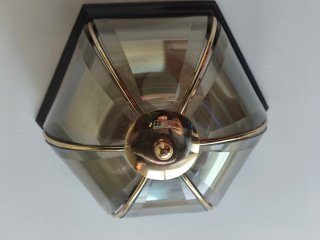 Lámpara de techo cristal y metal