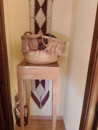 Mesa recibidor metal y madera
