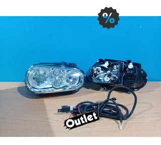 OL FAROS VOLKSWAGEN VW GOLF 4 LOOK R32 OJOS ANGEL FONDO CROM