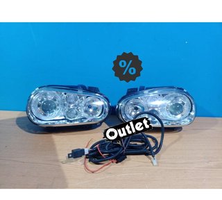 OL FAROS VOLKSWAGEN VW GOLF 4 LOOK R32 OJOS ANGEL FONDO CROM