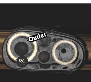 OL FAROS VOLKSWAGEN VW GOLF 4 LOOK R32 OJOS ANGEL FONDO CROM