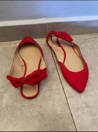 Bailarinas rojas mujer con lazo,son muy originales