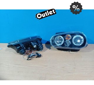OL FAROS VOLKSWAGEN VW GOLF 4 OJOS ANGEL LED LOOK R32 FONDO