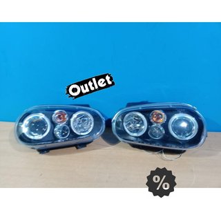 OL FAROS VOLKSWAGEN VW GOLF 4 OJOS ANGEL LED LOOK R32 FONDO