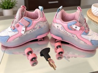 Zapatillas con ruedas tennis patin con acsesorios