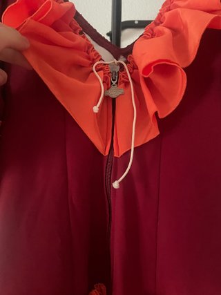 Vestido de gitana volantes naranja y rojo
