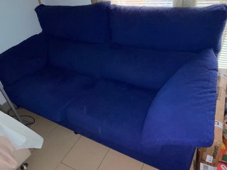 Sofá azul de tela 1,96 largo