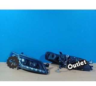 OL FAROS PARA OPEL VECTRA B 96-98 LUZ DIURNA LED FONDO NEGRO