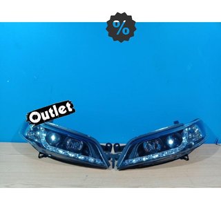 OL FAROS PARA OPEL VECTRA B 96-98 LUZ DIURNA LED FONDO NEGRO