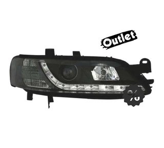 OL FAROS PARA OPEL VECTRA B 96-98 LUZ DIURNA LED FONDO NEGRO