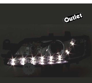 OL FAROS PARA OPEL VECTRA B 96-98 LUZ DIURNA LED FONDO NEGRO