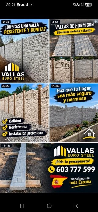 Vallas de hormigón resistentes y bonitas