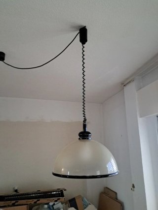 Lámpara colgante ajustable negra y blanca