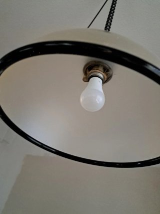 Lámpara colgante ajustable negra y blanca