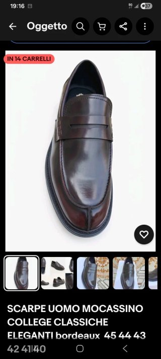 Mocassini uomo eleganti bordeaux 40 a 45 college