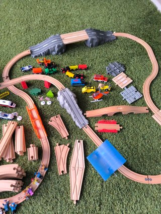 Lote trenes y pistas madera