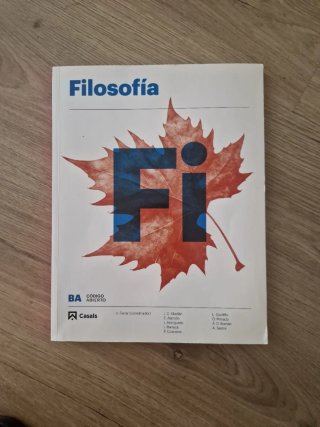 Libro de texto Filosofía 1° Bachillerato, Casals