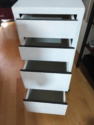 Cajonera de escritorio blanca