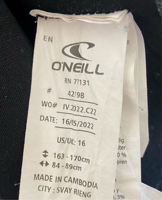 Neopreno O'Neill 5/4 Talla 163-170cm