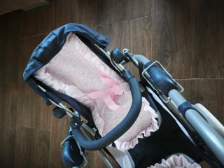 Carrito gemelar para muñecas