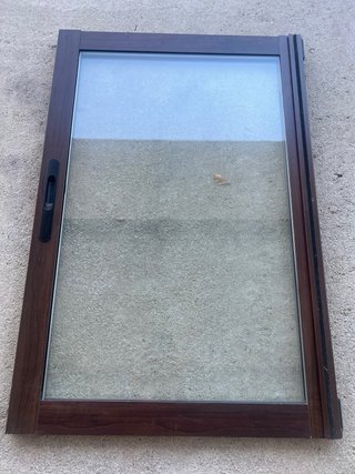 Ventana corredera imitación madera