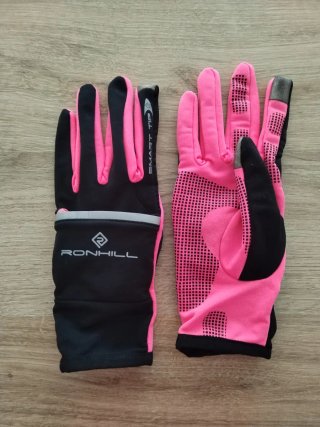 Guantes de running Ronhill rosa y negro