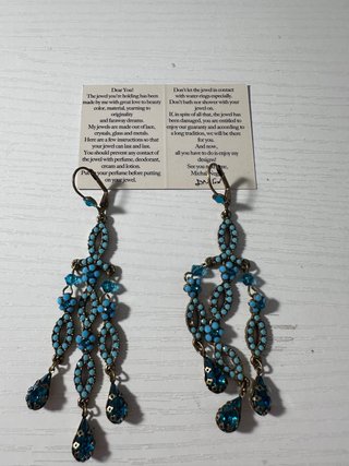 Orecchini Michal Negrin blu e oro