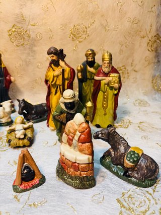 Belén Completo biscuit antiguo 2O  figuras