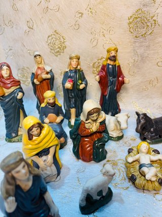 Belén Completo biscuit antiguo 2O  figuras