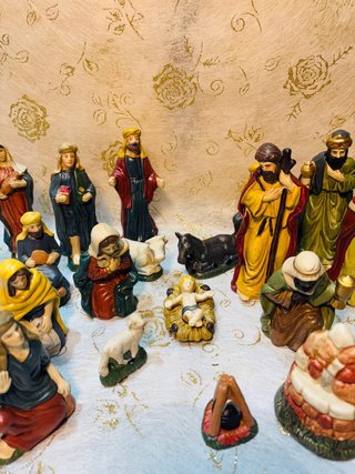 Belén Completo biscuit antiguo 2O  figuras