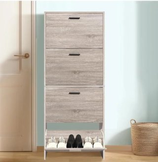 Zapatero CASOBEL 4 Puertas Madera y Blanco