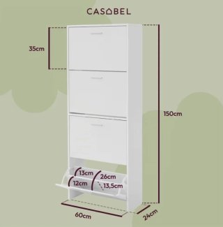 Zapatero CASOBEL 4 Puertas Madera y Blanco