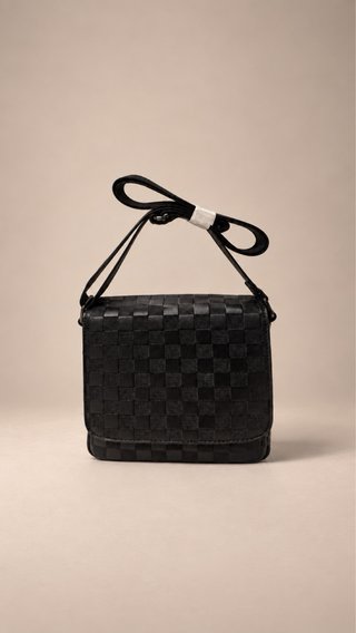 Borsa a tracolla da uomo effetto scacchiera