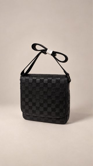 Borsa a tracolla da uomo effetto scacchiera