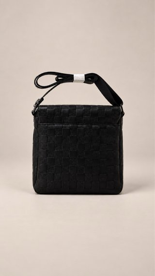 Borsa a tracolla da uomo effetto scacchiera