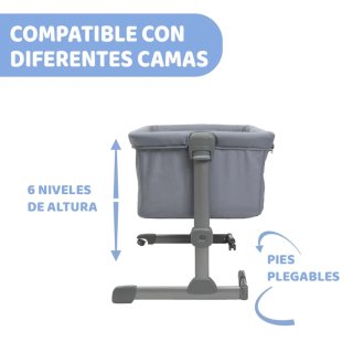 Cuna Colecho Chicco Next2Me Gris