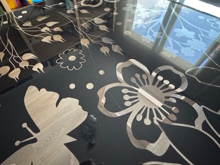 Tablero de vidrio para escritorio con diseño