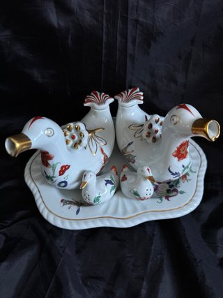 Juego Porcelana Vista Alegre Vinagreras Aceitera