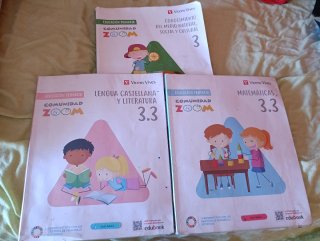 Libros 3° prim. comunidad zoom lengua, mate y cono