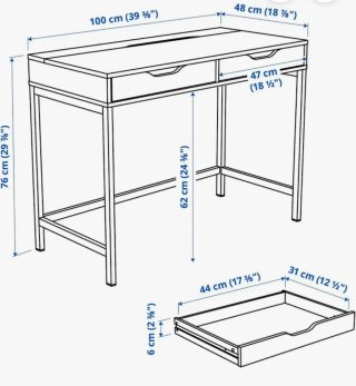 Mesa de estudio blanca y madera
