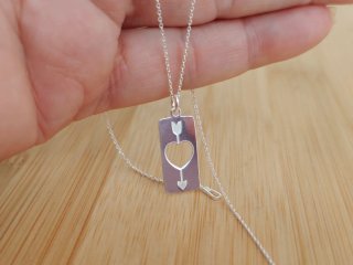 Colgante Plata 925 Corazón Flechado
